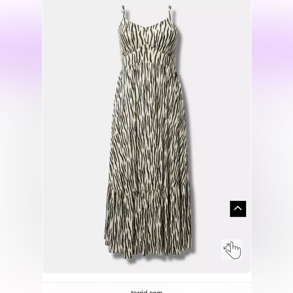 Torrid Black White Supersoft V-Neck Tiered Sleeveless Maxi Dress Event Party - Picture 10 of 14